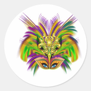 Sticker Rond Mardi-Gras-Mask-The-Queen-V-2