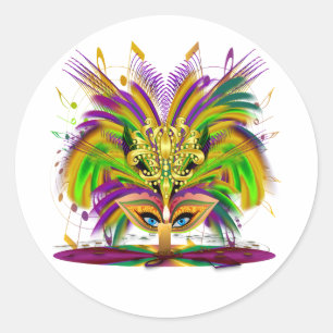 Sticker Rond Mardi-Gras-Mask-The-Queen-V-4