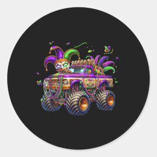 Sticker Rond Mardi Gras Monster Truck Kids Toddlers New Orleans