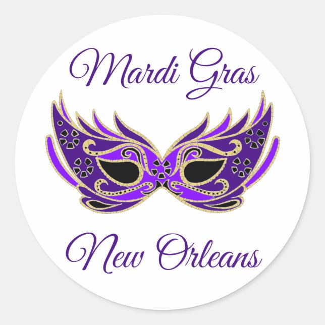 Sticker Rond Mardi Gras New Orleans (Devant)