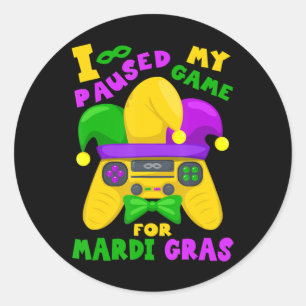 Sticker Rond Mardi Gras Outfit pour Homme Enfants et Gamer Vidé