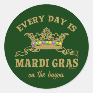 Sticker Rond Mardi Gras personnalisable