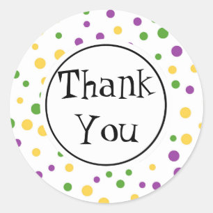 Sticker Rond Mardi Gras Polka Dot Anniversaire