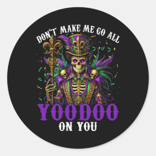 Sticker Rond Mardi Gras Prêtre Top Hat New Orleans sorcier doct