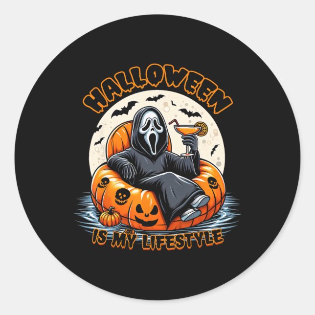 Sticker Rond Mardi Gras Skeleton perles Bling Funny Outfit Men  (Devant)