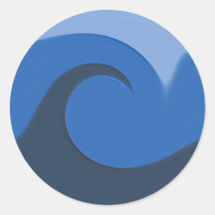 Sticker Rond "Marée bleue" - Sceau d'enveloppe/Sticker