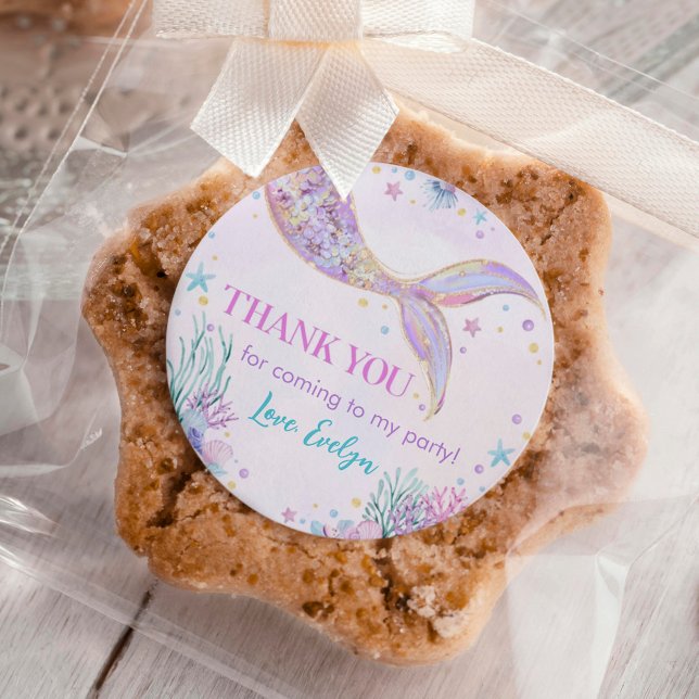 Sticker Rond Marée de sirènes sous la mer Anniversaire (Créateur téléchargé)