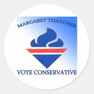 Sticker Rond Margaret Thatcher, Parti conservateur