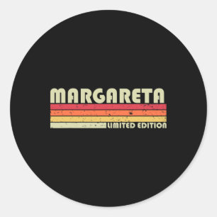 Sticker Rond Margareta Nom Personnalisé Rétro Vintage 80s 90s 