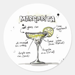Sticker Rond Margarita Drink Recette Conception