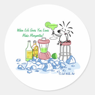 Sticker Rond MARGARITAS DE Jeff Willis Art