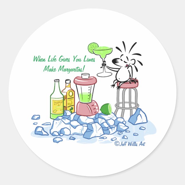 Sticker Rond MARGARITAS DE Jeff Willis Art (Devant)