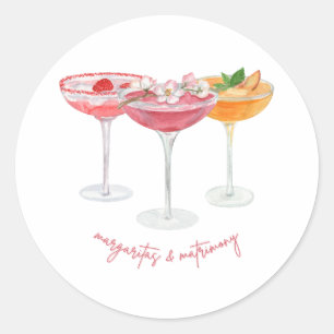 Sticker Rond Margaritas et Mariage Margaritas Colorées