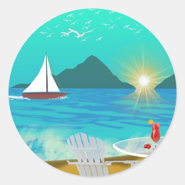 Sticker Rond Margaritaville (Devant)