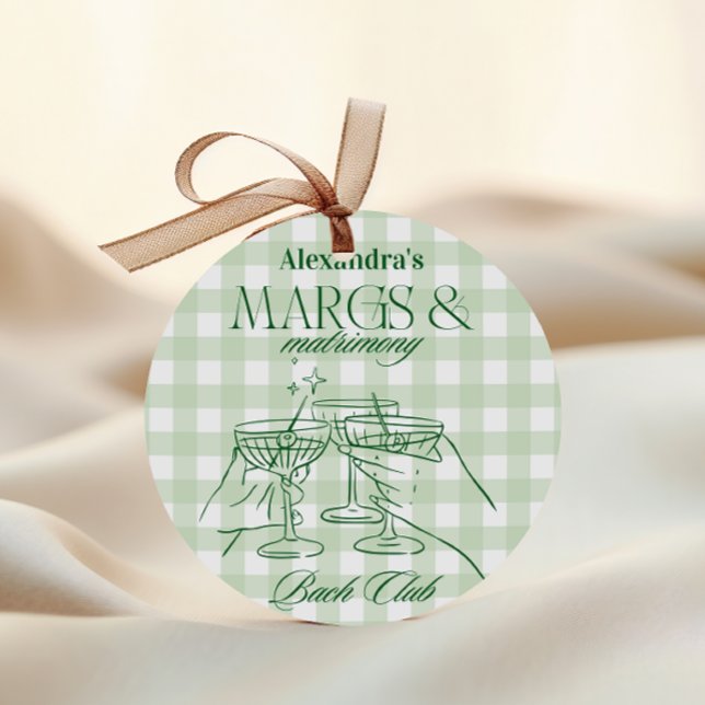 Sticker Rond Marges Et Bachelorette De Mariage (Créateur téléchargé)