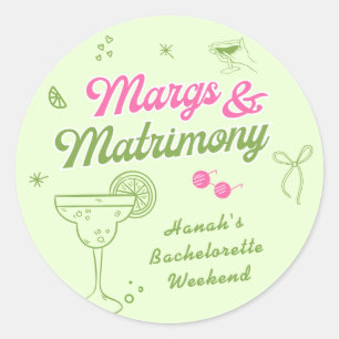 Sticker Rond Marges et Matrimoine Enterrement de Vie de Jeune F