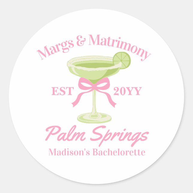 Sticker Rond Margs et Matrimoniales Fête de Filles au Mariage a (Devant)