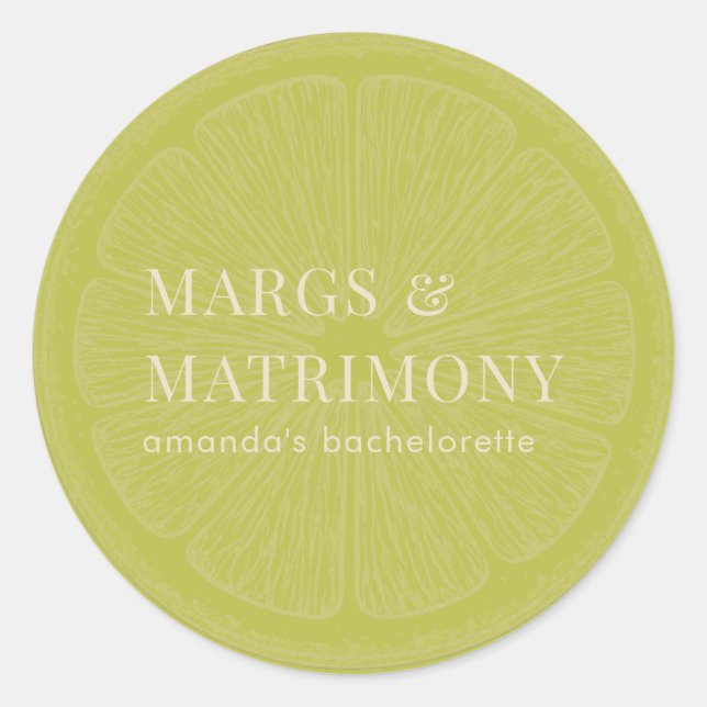 Sticker Rond Margs & Matrimony Vert Citron Enterrement de Vie d (Devant)