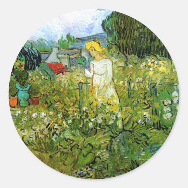 Sticker Rond Marguerite Gachet au jardin de Vincent van Gogh (Devant)