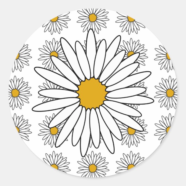 Sticker Rond Marguerites (Devant)
