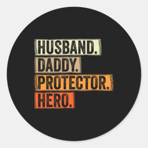 Sticker Rond Mari Daddy Protector Hero Hommes Fête des pères Dr