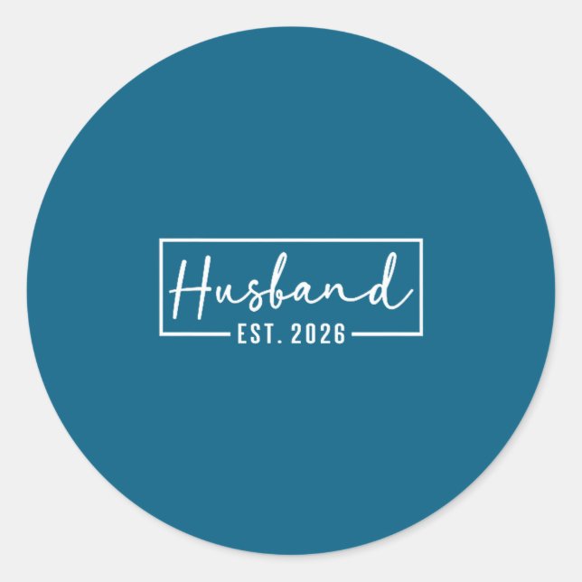 Sticker Rond Mari d'un couple marié mariage (Devant)