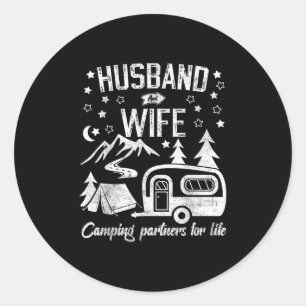 Sticker Rond Mari Et Femme Partenaires De Camping Pour La Vie D