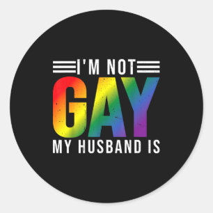 Sticker Rond Mari non gay Fierté LGBTQ+