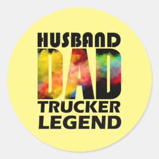 Sticker Rond mari papa camionneur légende pour papa