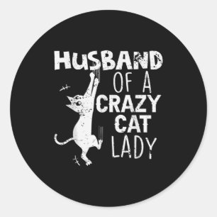 Sticker Rond Mari Retro Chienne de Chat Fou