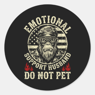 Sticker Rond Mari support émotionnel ne caresse pas le singe dr