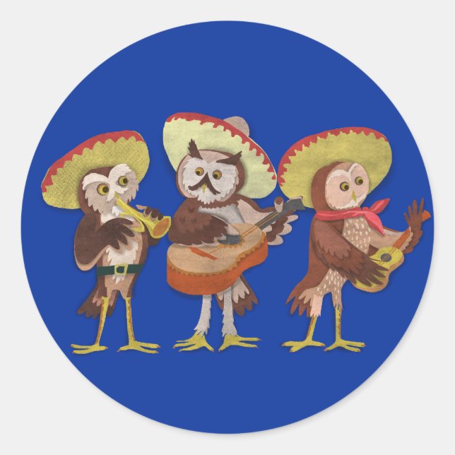 Sticker Rond Mariachi Owl (Devant)