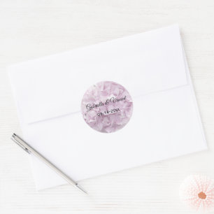 Sticker Rond Mariage à fleurs d'Hydrangea rose doux