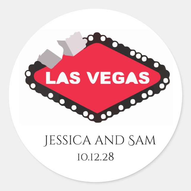 Sticker Rond Mariage à Las Vegas (Devant)