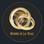 Sticker Rond Mariage à Las Vegas Mariage BandsSticker<br><div class="desc">Mariage à Las Vegas Mariage Bands</div>