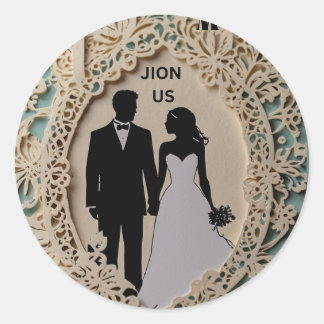 Sticker Rond mariage abstrait couple complexe art