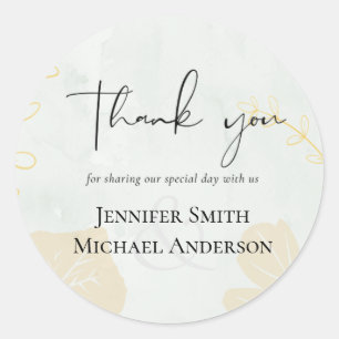 Sticker Rond Mariage Abstrait Moderne Scandinave Japandi