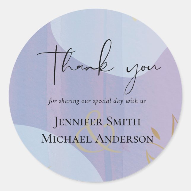 Sticker Rond Mariage Abstrait moderne scandinave japonais (Devant)