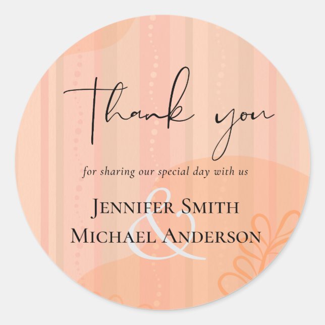 Sticker Rond Mariage Abstrait moderne scandinave japonais (Devant)