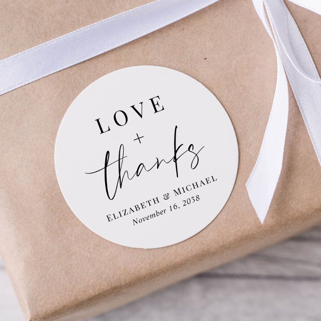 Sticker Rond Mariage Amour et Merci (Créateur téléchargé)