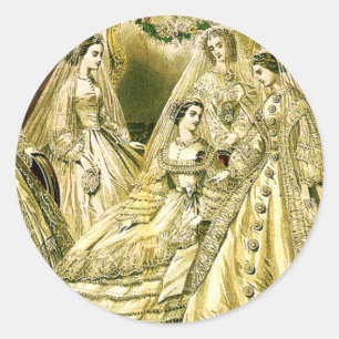 Sticker Rond Mariage Antique de la Mariée