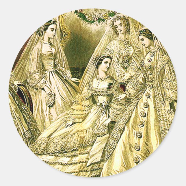 Sticker Rond Mariage Antique de la Mariée (Devant)