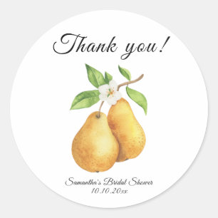 Sticker Rond Mariage aquarelle Merci Parfait Shower de Fiançail