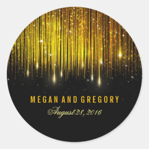 Sticker Rond Mariage aurifère et noir