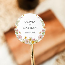 Mariage aux fleurs sauvages aquarelle