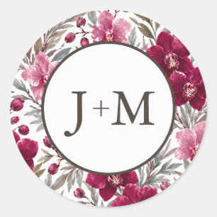 Sticker Rond Mariage aux Orchidées