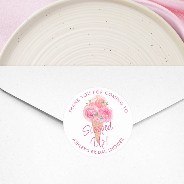 Sticker Rond Mariage avec glace prise en cuillère (Créateur téléchargé)