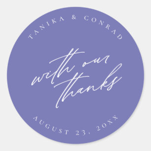 Sticker Rond Mariage Avec Nos Merci Wht/Peri ID954