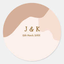 Mariage beige boho incurvé nom date orange