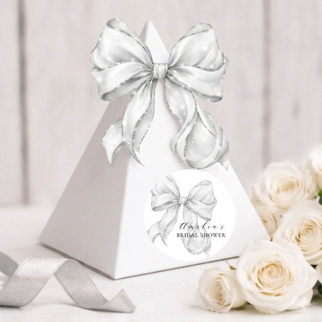Sticker Rond Mariage Blanc avec un Nœud (Créateur téléchargé)